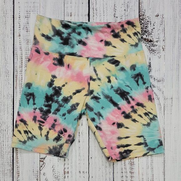 Hollister Women's Small Ultra High Rise Multi-Color Tie-Dye Athleisure Shorts - Picture 1 of 5